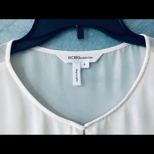 bcbg silk white top